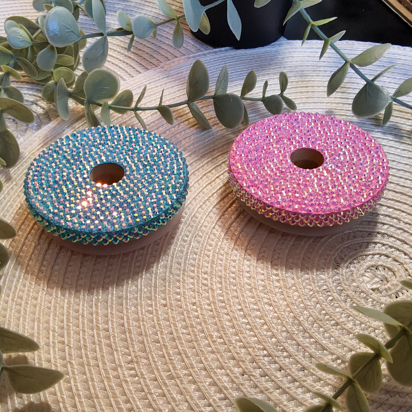 Rhinestone Bamboo Lid